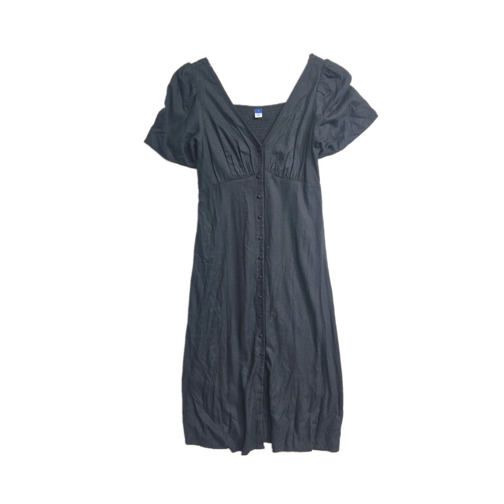 Old Navy Women's Maxi Dress Black  Rayon  Smocked  NWT Small